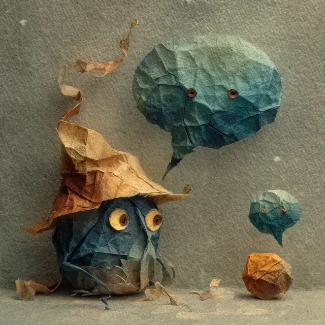 Lndr the grey-teal rockgnome wearing a boonhat working with miniature tools at a wooden studio desk.
